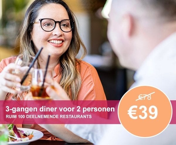 Tot 10x 3‑gangen‑diner Flechter Hotels 2 personen €39 ipv 78, Tickets en Kaartjes, Theater | Overige, Twee personen, Juli
