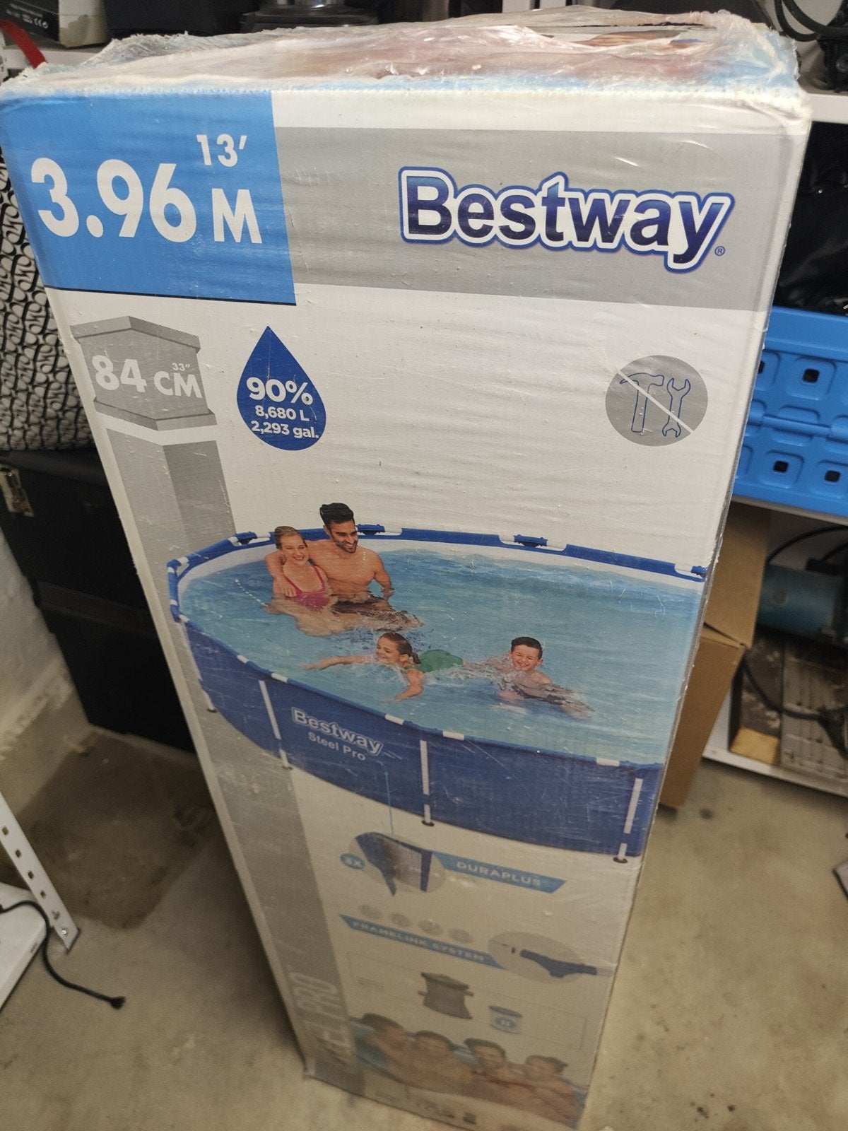 Bestway Steel Pro Opzetzwembad 3.96M x 84CM, Tuin en Terras, Ophalen, 80 tot 120 cm, Rond, 300 cm of meer