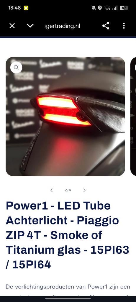 Piaggio Zip Power One Achterlicht Spoiler/Vleugel, Ophalen of Verzenden, Nieuw, Overige typen, Piaggio