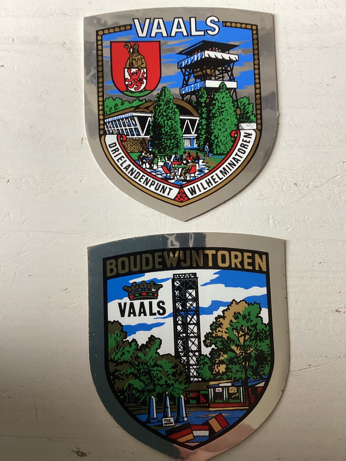 2 foliestickers Vaals (Zuid Limburg), Verzenden, Zo goed als nieuw