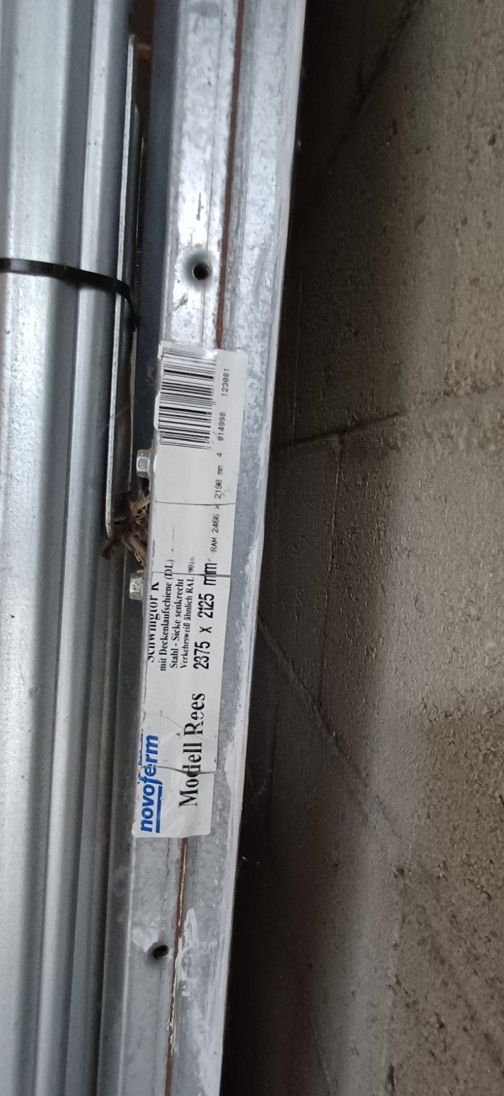 Complete Novoferm Garagedeur met geleiders en veren, Gebruikt, Garagedeur, Ophalen of Verzenden, Metaal