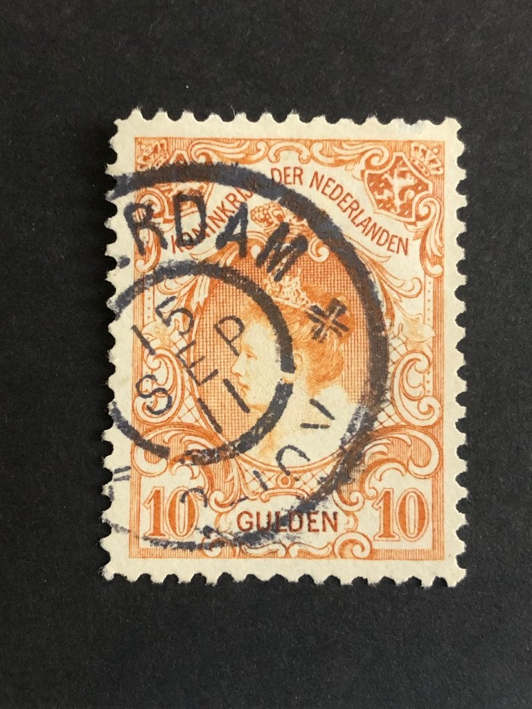 NVPH 80 10 gulden oranje, Ophalen of Verzenden, T/m 1940, Gestempeld