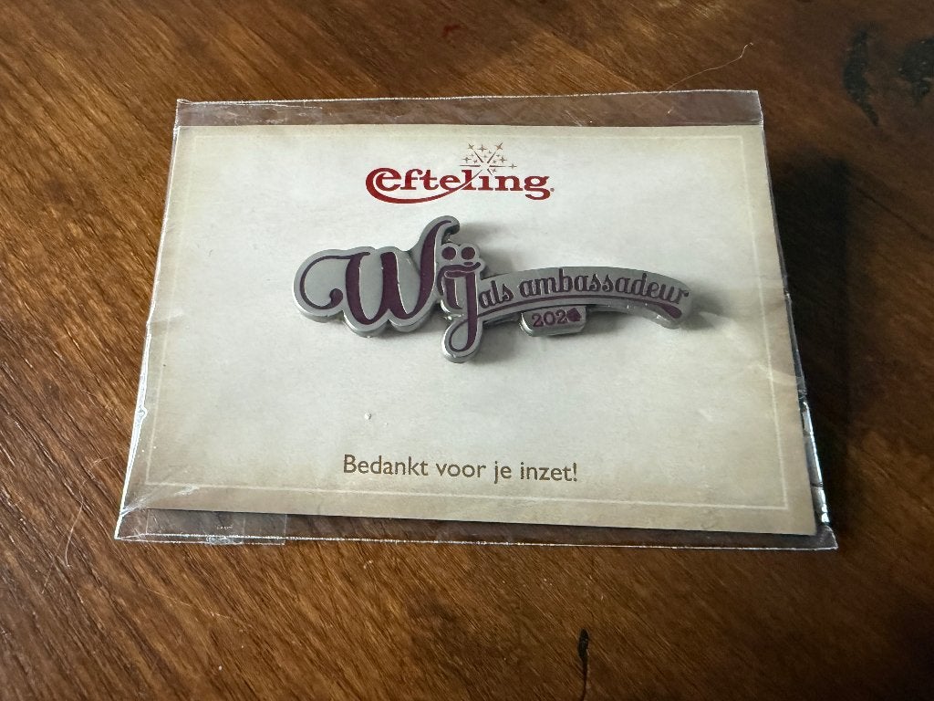 Efteling pin - Wij als ambassadeur 2024, Ophalen of Verzenden, Nieuw, Button of Speldje