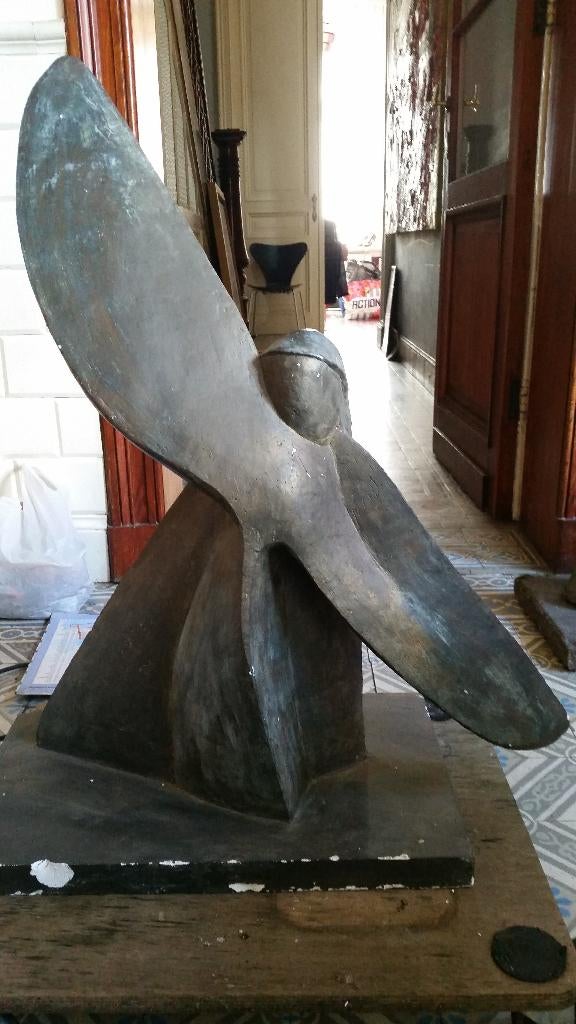 ART DECO Groot beeld in plaster/gips, figuratief jaren 30/40, Antiek en Kunst, Kunst | Beelden en Houtsnijwerken, Ophalen, Handgemaakt