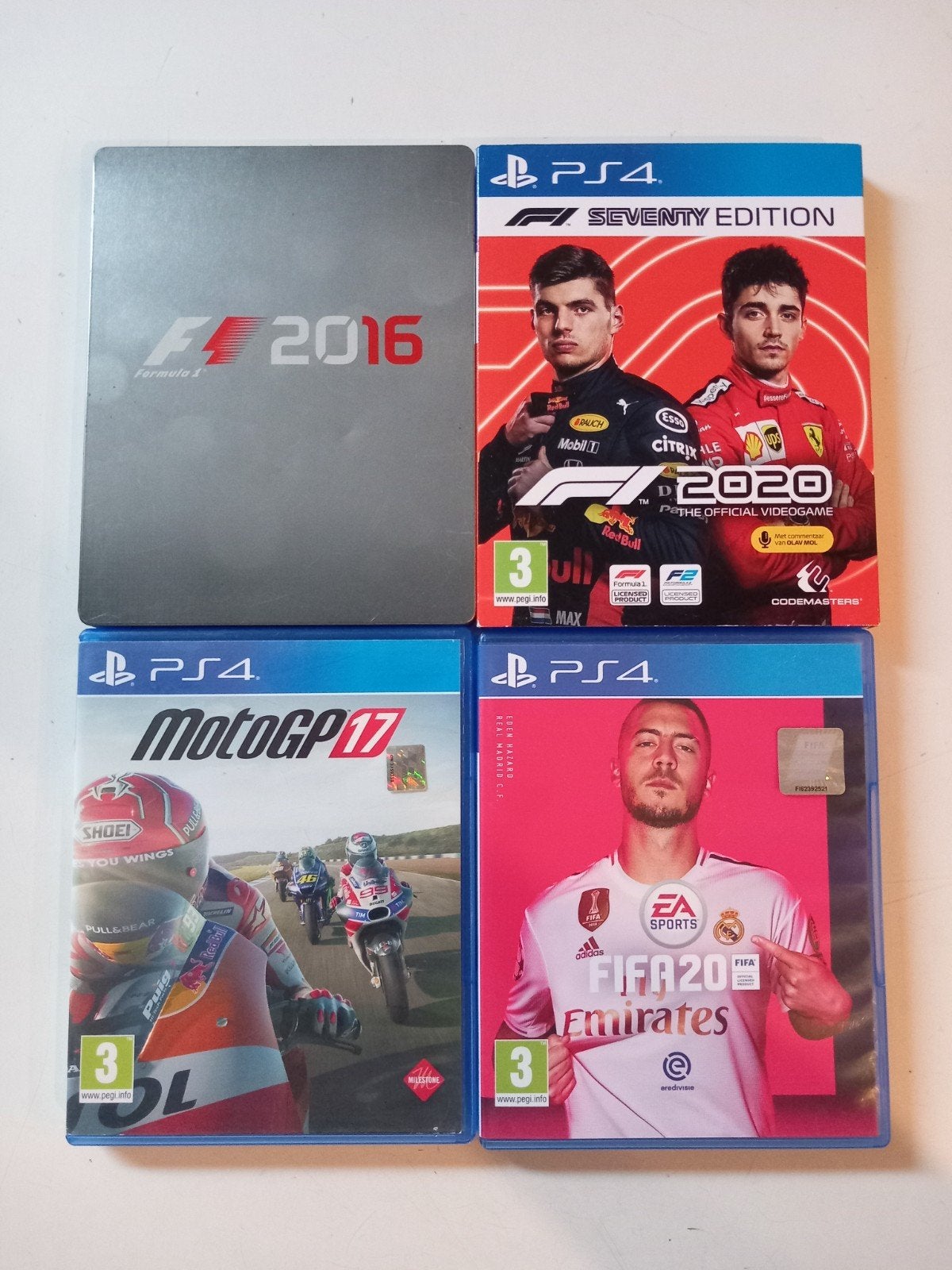 PS4 Games: F1 2016, F1 2020, FIFA 20, MotoGP 17, Gebruikt, Racen en Vliegen, Ophalen of Verzenden, Sony Interactive Entertainment