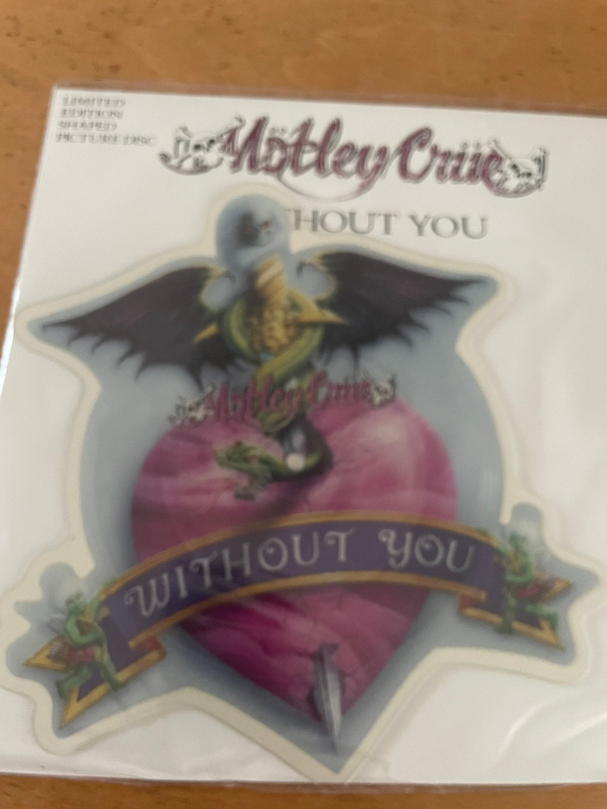 Motley crue - without you pdisc, Cd's en Dvd's, Vinyl | Hardrock en Metal, Ophalen of Verzenden, Zo goed als nieuw