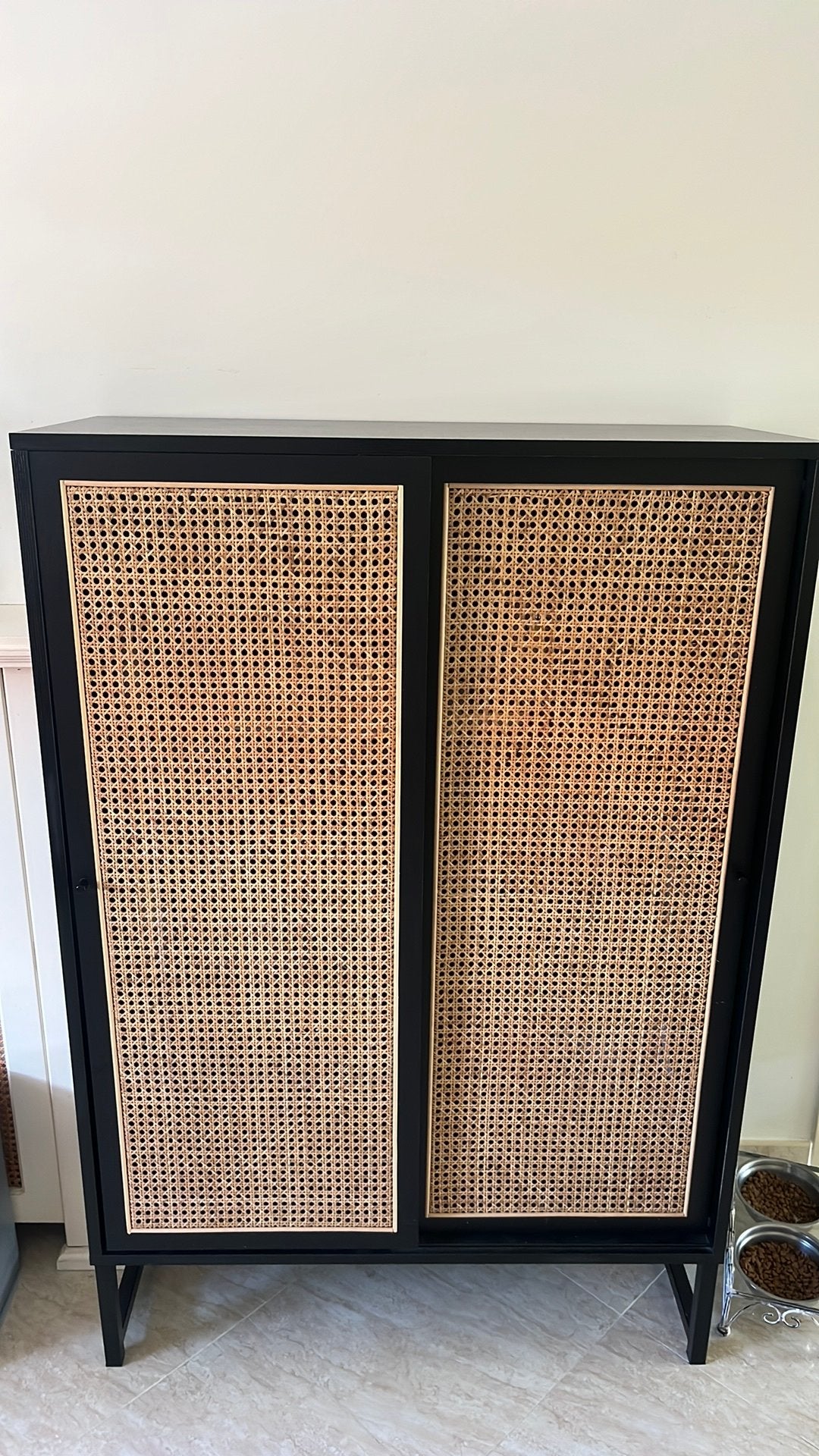 Rotan kast met schuifdeur, Huis en Inrichting, Woonaccessoires | Kamerschermen, Ophalen, Gebruikt