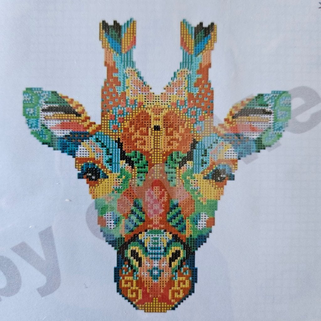 Borduur pakket gekleurde giraffe, 25ct, DIY, Cadeau, Creatie, D, Nieuw, Ophalen of Verzenden, D