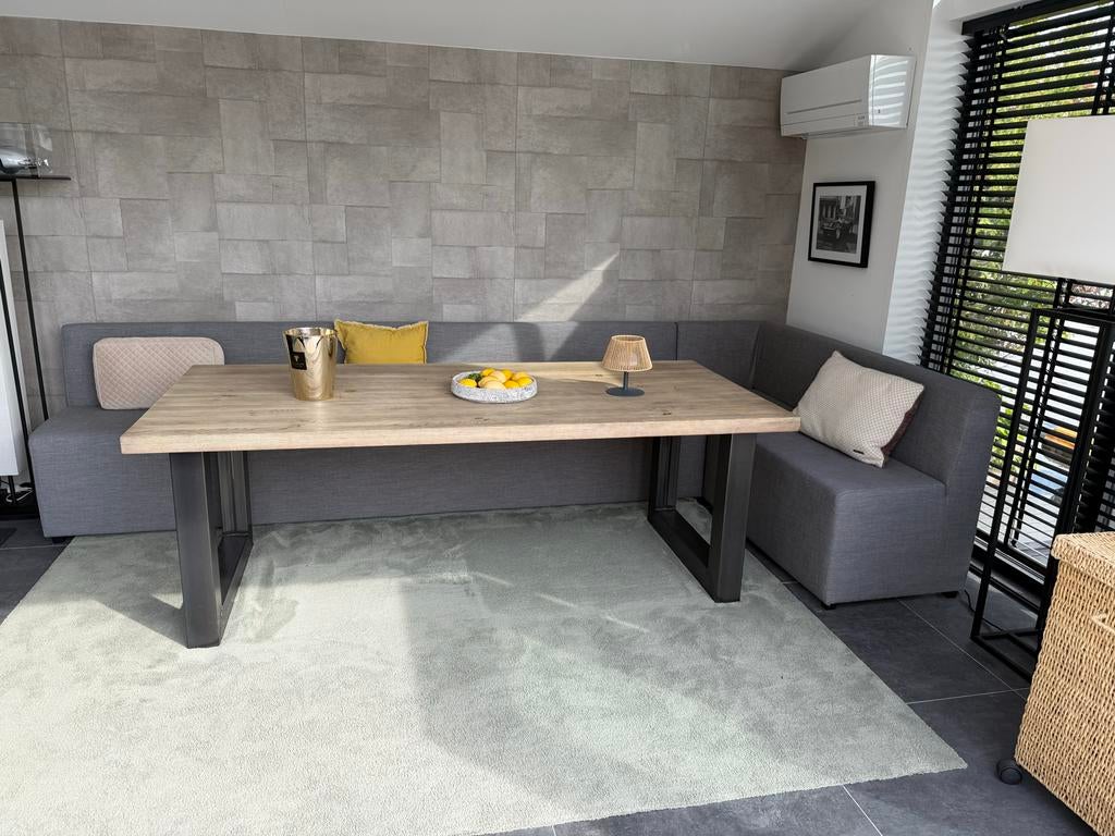 Hoekbank met Eettafel - Modern en Ruim, Huis en Inrichting, Tafels | Eettafels, Ophalen, 100 tot 150 cm, 200 cm of meer, Zo goed als nieuw