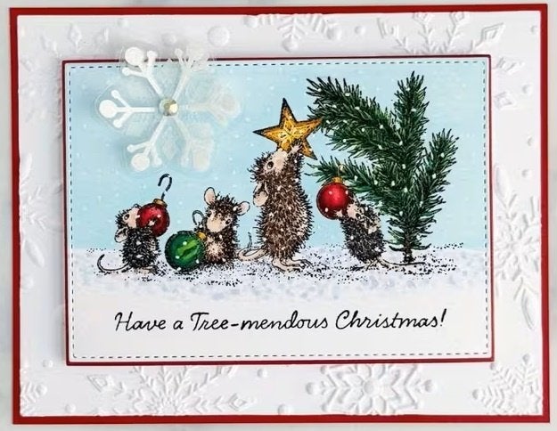 stamp, stempels Kerstmis Muizen en tekst NIEUW, Ophalen of Verzenden, Nieuw, Clearstamp