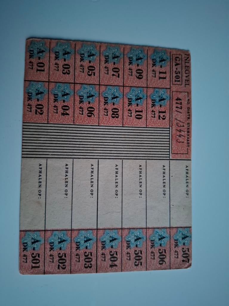 Compleet inlegvel GA 501 document oorlog wo2, Ophalen of Verzenden
