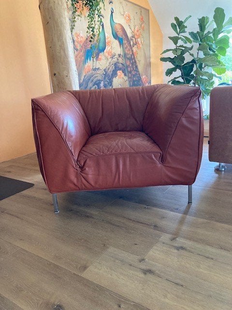 Orginele Gelderland 4800 Fauteuil Henk Vos, Ophalen, Gebruikt, 75 tot 100 cm, Leer