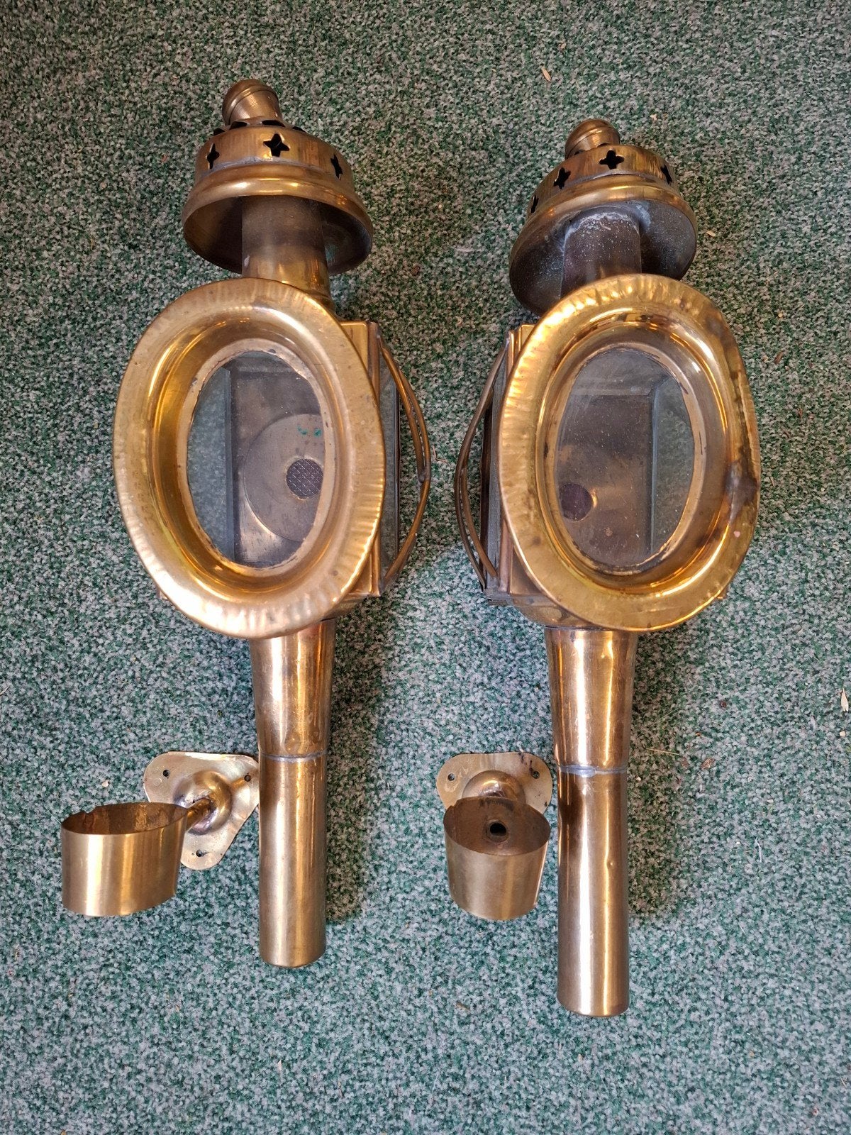 Antieke Messing Koetslampen (Set van 2), Ophalen of Verzenden