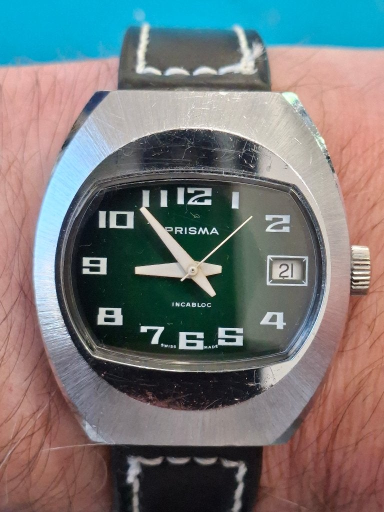 Prisma vintage horloge, Overige merken, Staal, Met bandje, Polshorloge