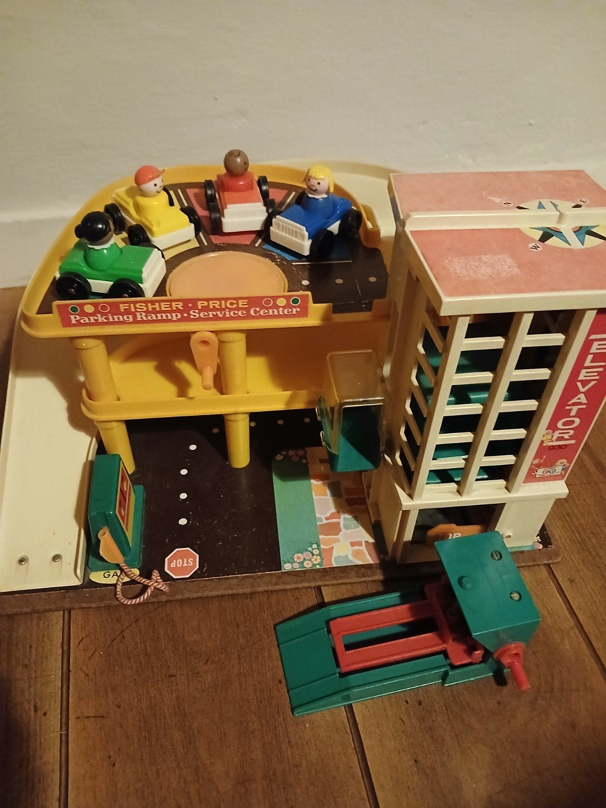 vintage fisher price garage, Ophalen of Verzenden, Gebruikt, Speelset