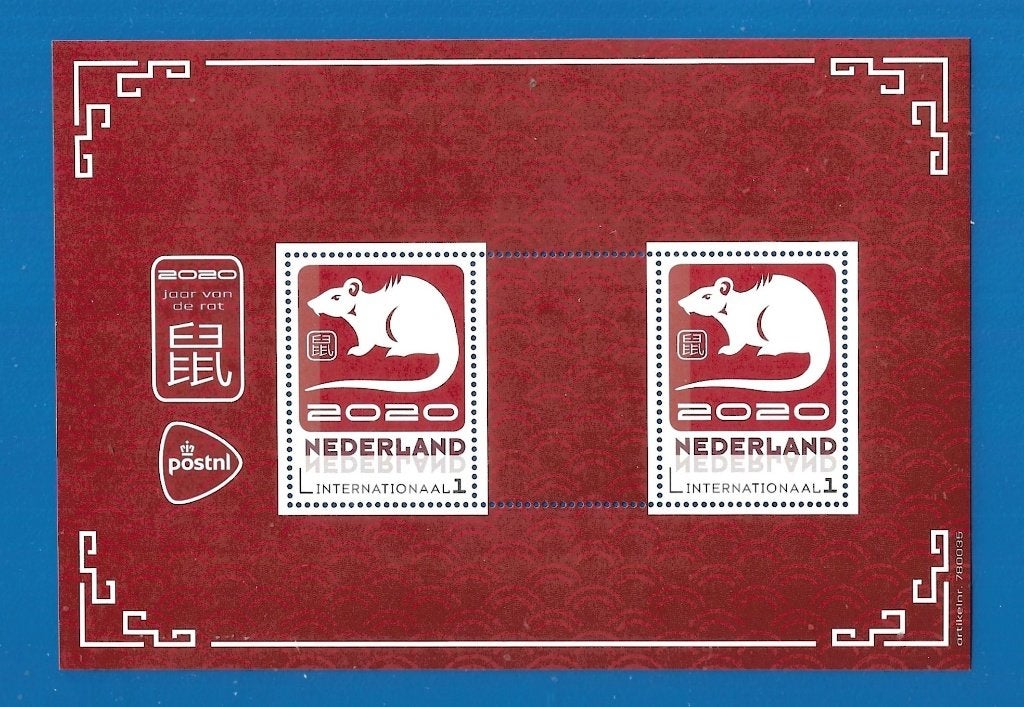 Jaar van de Rat 1 Internationaal - 2020 NVPH 3197, Verzenden, Na 1940, Postfris