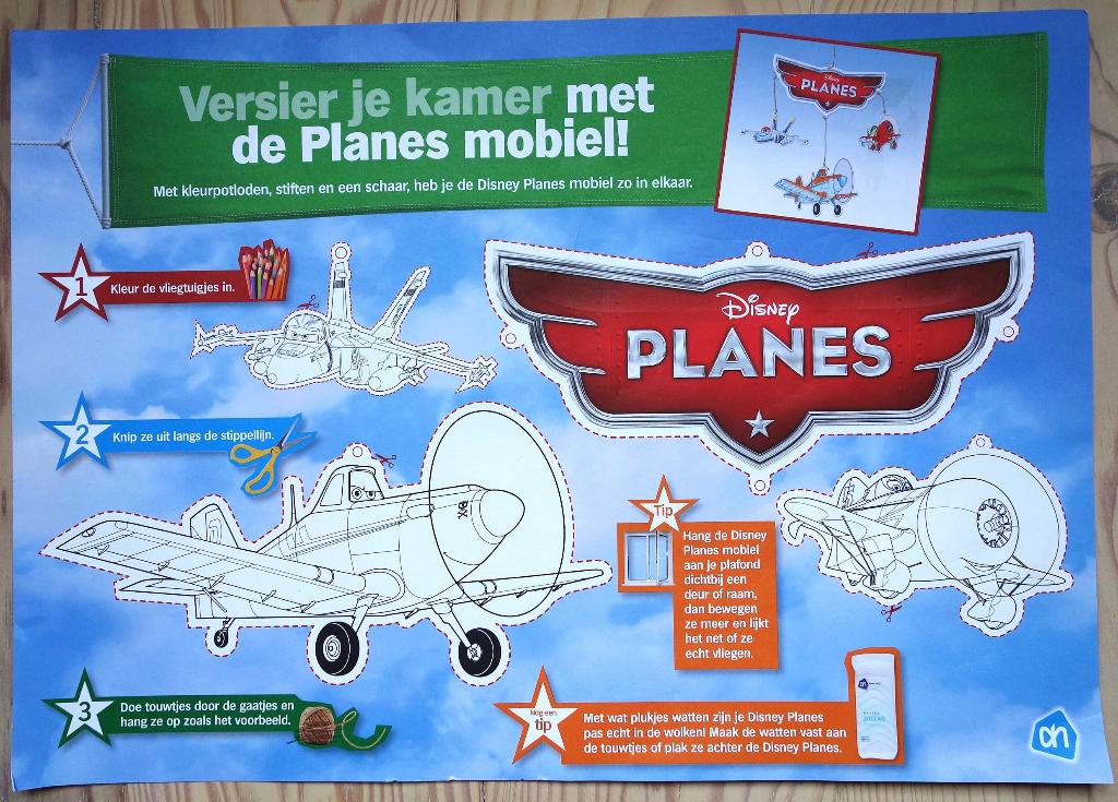 Disney Planes knipplaat/ knutselplaat voor mobiel, van AH, Albert Heijn, Verzenden