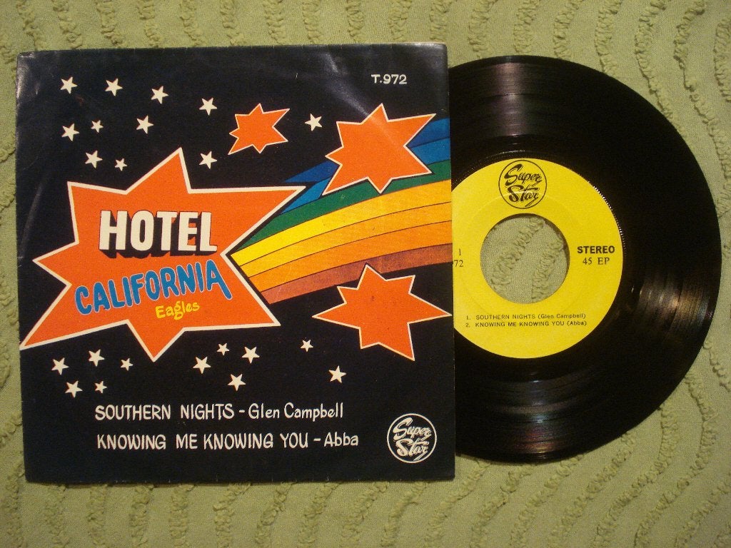 Eagles 7" Vinyl EP: ‘Hotel California’ (Thailand) Abba, Cd's en Dvd's, Vinyl Singles, 7 inch, Ophalen of Verzenden, Zo goed als nieuw