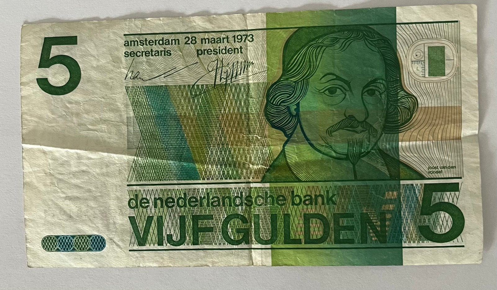 Nederland 5 Gulden 1973 gebruikte staat, Verzenden, 5 gulden, Los biljet