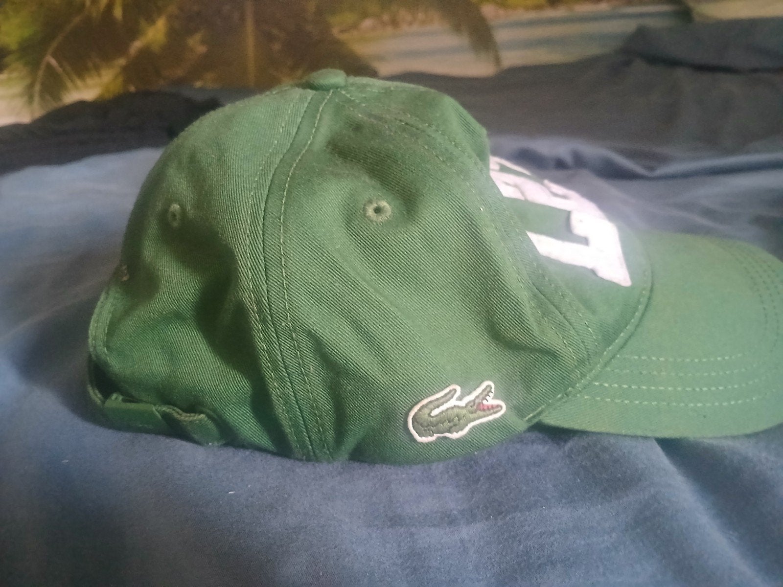 Lacoste pet groen met '127' opdruk - One Size, Ophalen, Lacoste, One size fits all, Pet