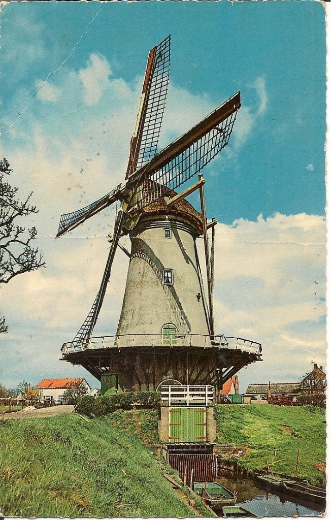 Oude Ansichtkaart: Hollandse Molen, Ophalen of Verzenden, 1960 tot 1980, Gelopen, Noord-Holland