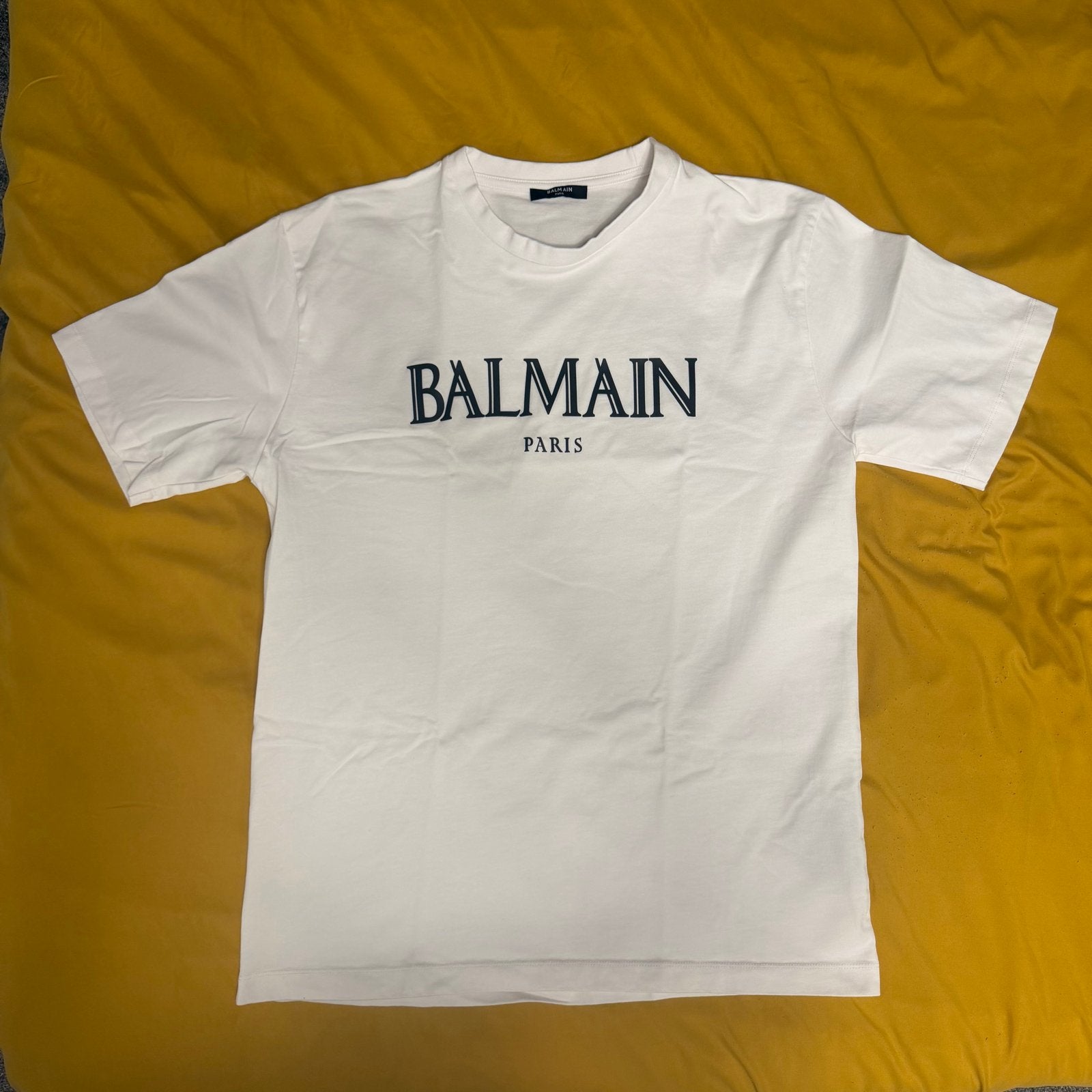 Balmain Paris T-shirt Wit Heren, Ophalen of Verzenden, Zo goed als nieuw, Maat 48/50 (M), Wit