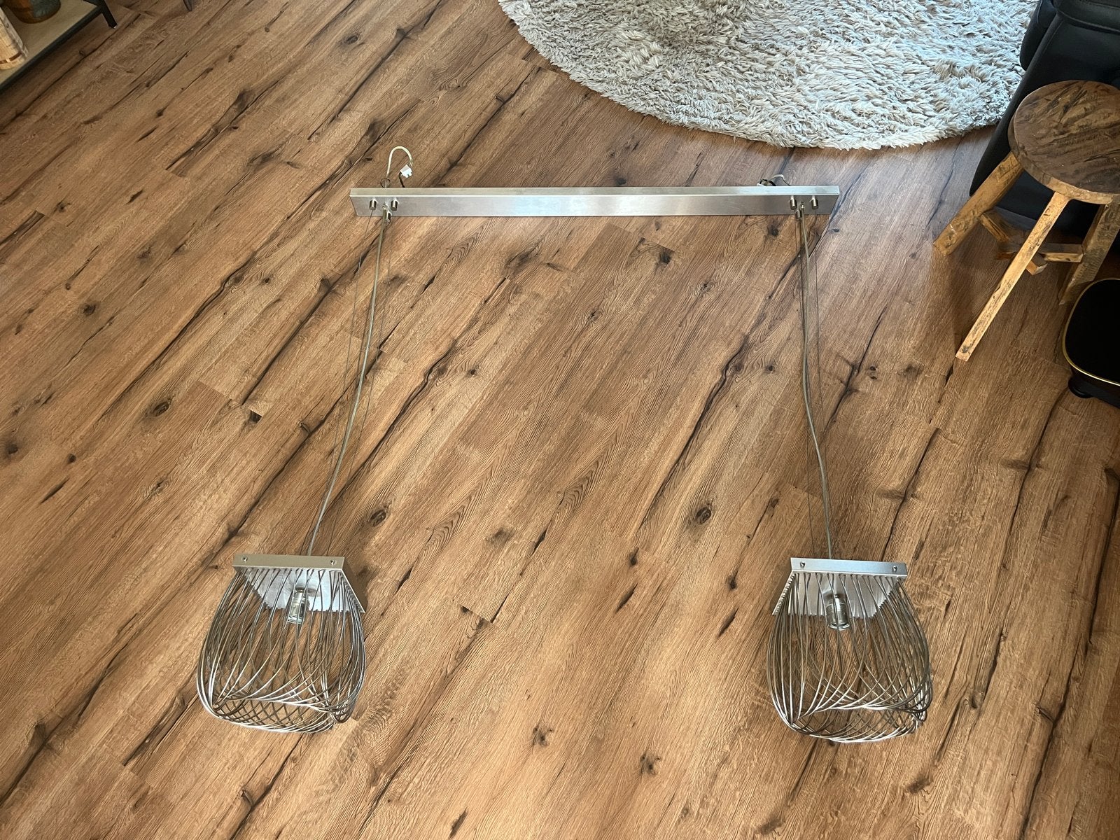 Design RVS Hanglampen met Ophangkoof, Ophalen, Gebruikt, Metaal