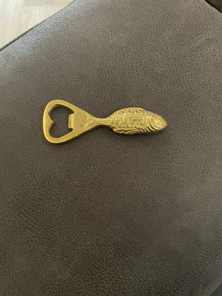 Koperen Flessenopener Visvormig, Ophalen of Verzenden