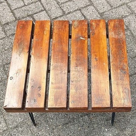 Teakhouten bijzettafel, Ophalen, Minder dan 50 cm, Gebruikt, Minder dan 50 cm