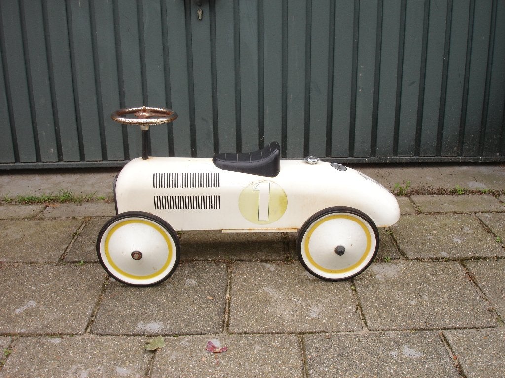 Leuke oude loopauto, retro loopauto - klassieke racewagen., Ophalen of Verzenden, Gebruikt, Loopvoertuig