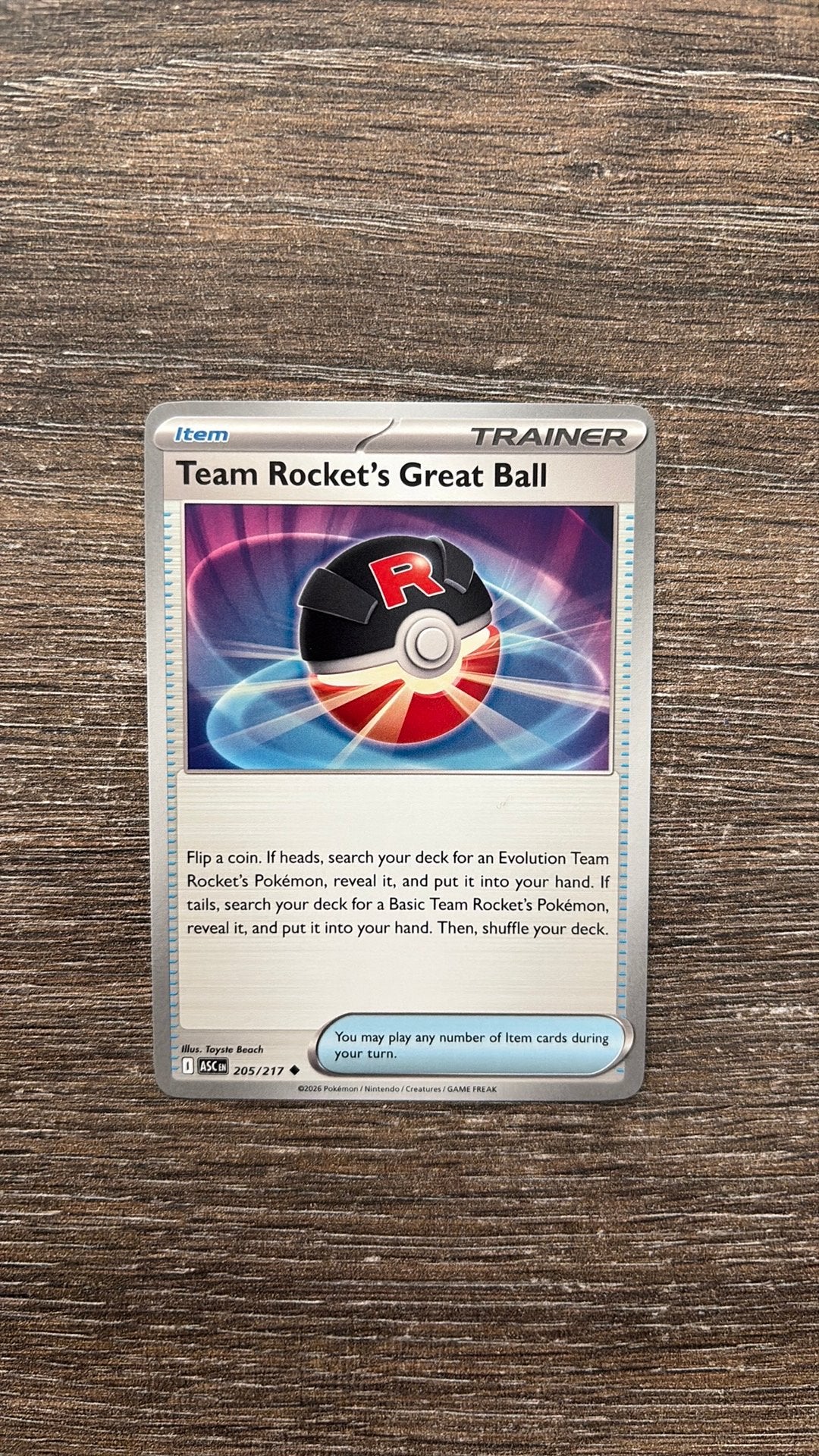 ASC Team Rocket’s Great Ball 205/217, Ophalen of Verzenden, Zo goed als nieuw