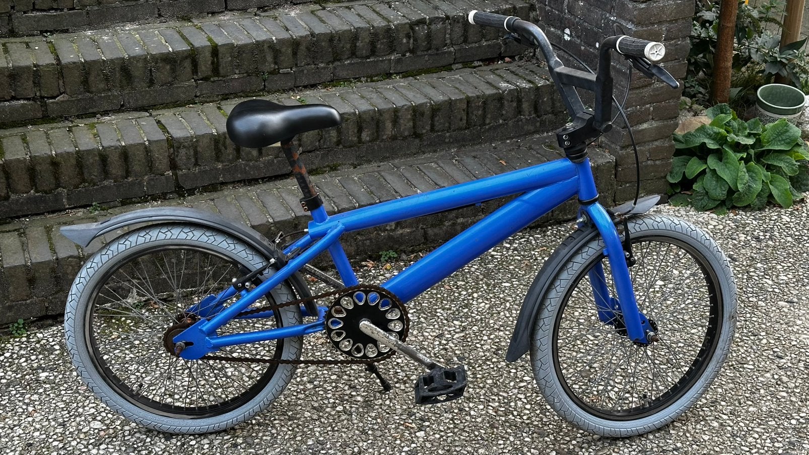 BMX Crossfiets - Stuntfiets 20 inch Blauw, Ophalen, Gebruikt, Staal, Velgrem