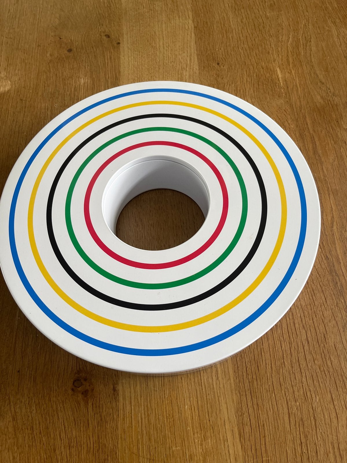 Marcel Wanders Olympic Rings koektrommel, Meerkleurig, Ophalen of Verzenden, Zo goed als nieuw, Metaal