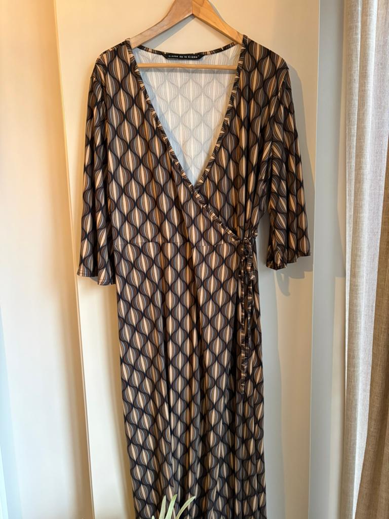 Crème de la creme overslag jurk, Kleding | Dames, Jurken, Overige kleuren, Maat 46/48 (XL) of groter, Ophalen of Verzenden, Zo goed als nieuw