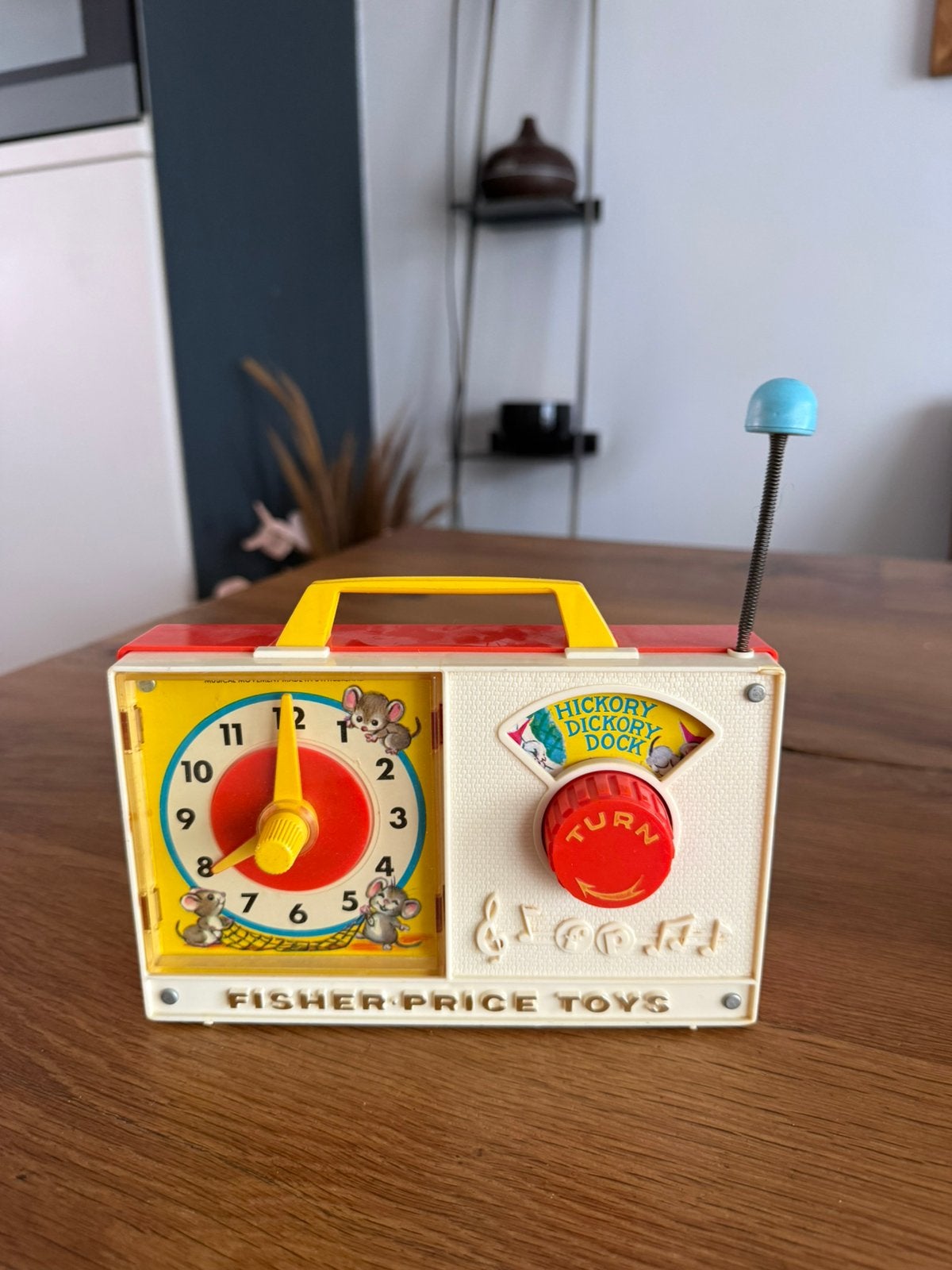 Vintage Fisher-Price Music Box Clock Hickory Dickory Dock, Ophalen of Verzenden, Zo goed als nieuw, Speelset