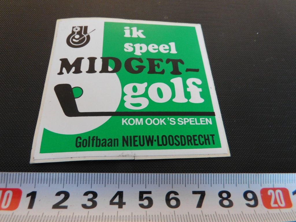 sticker golfbaan nieuw-loosdrecht ik speel midgetgolf, Ophalen, Zo goed als nieuw