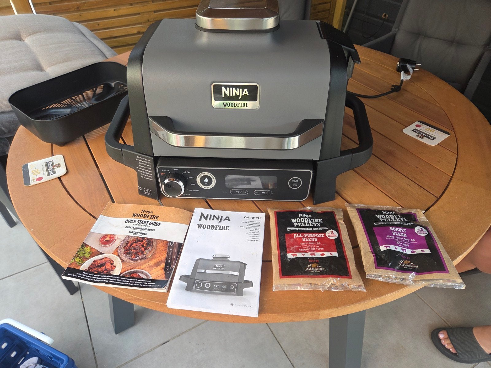 Ninja Woodfire Elektrische BBQ Grill & Smoker, Tuin en Terras, Ophalen of Verzenden, Zo goed als nieuw, Ninja