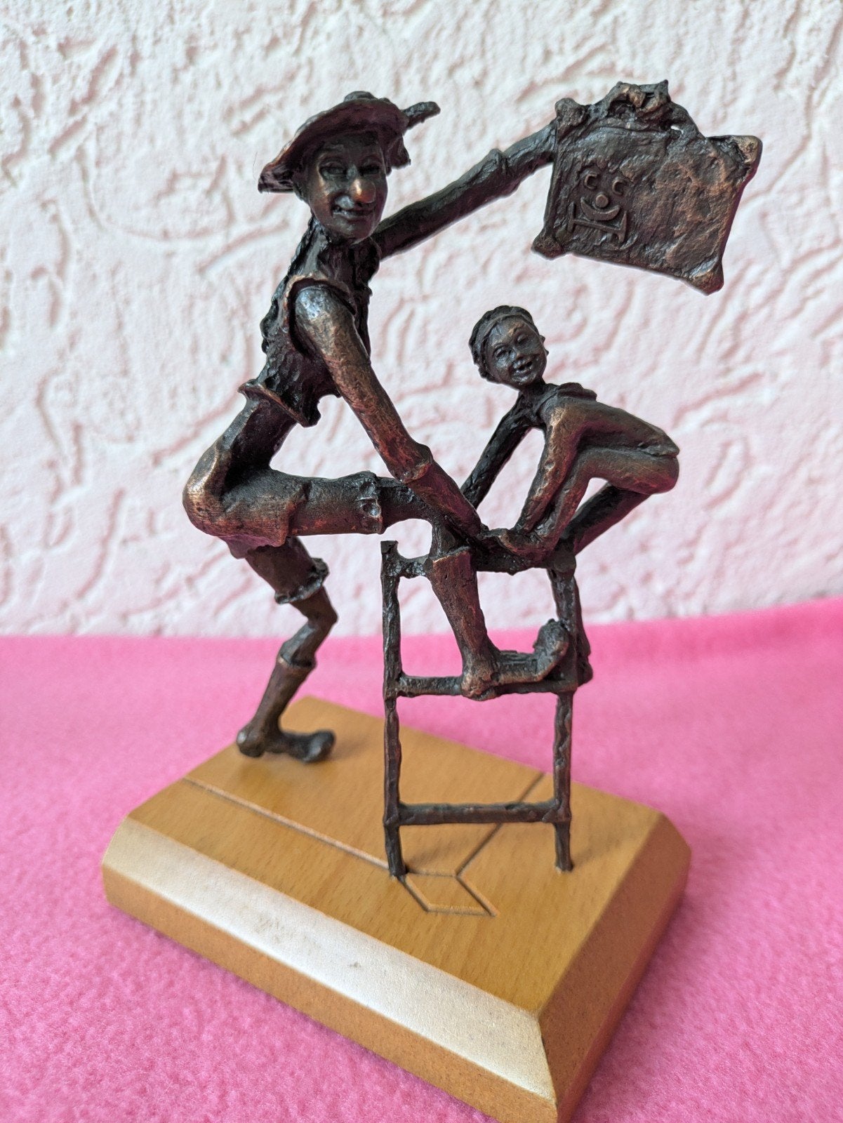 Set van 14 bronzen beelden van figuren en kinderen, Ophalen of Verzenden, Mens