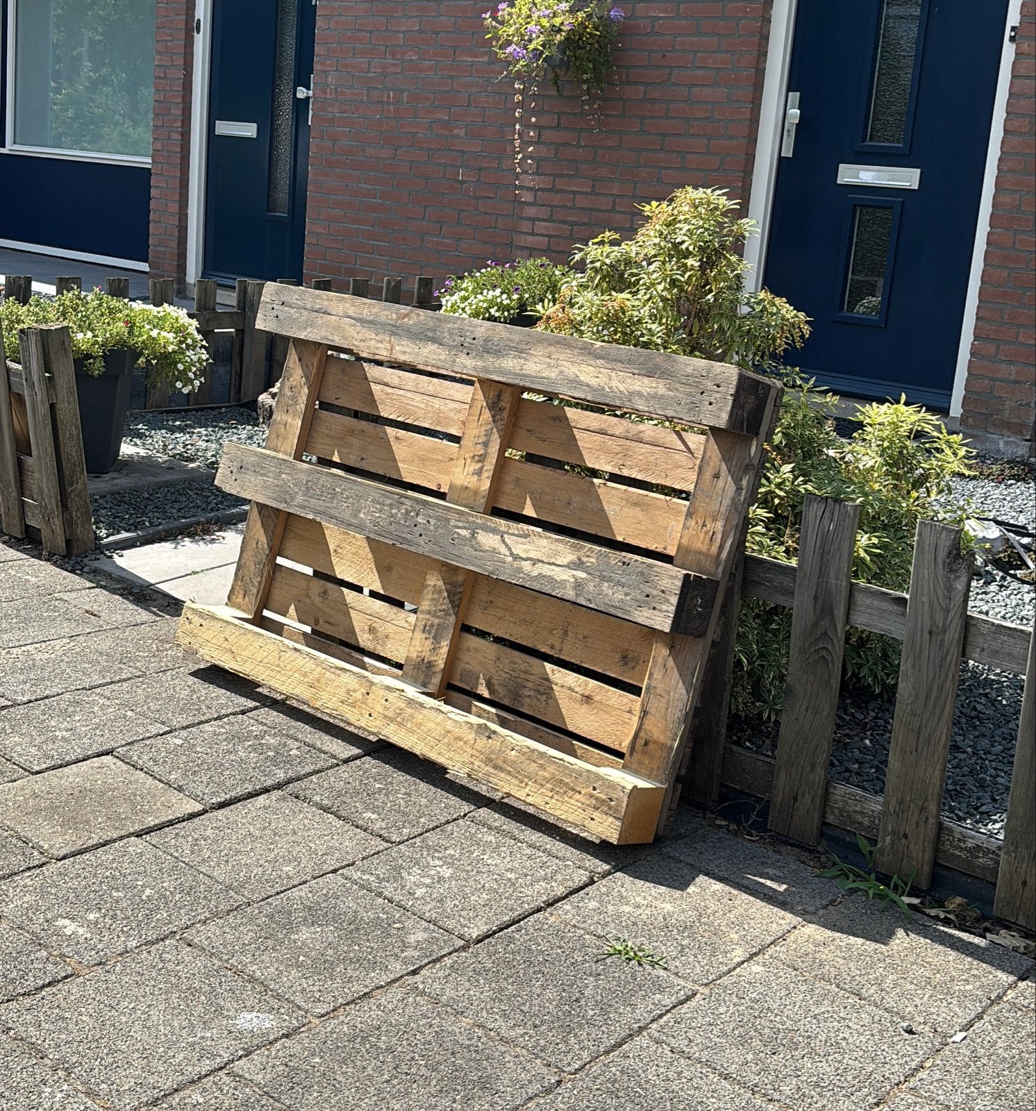 Gratis af te halen houten pallet, Ophalen, Gebruikt, 50 mm of meer, Pallet