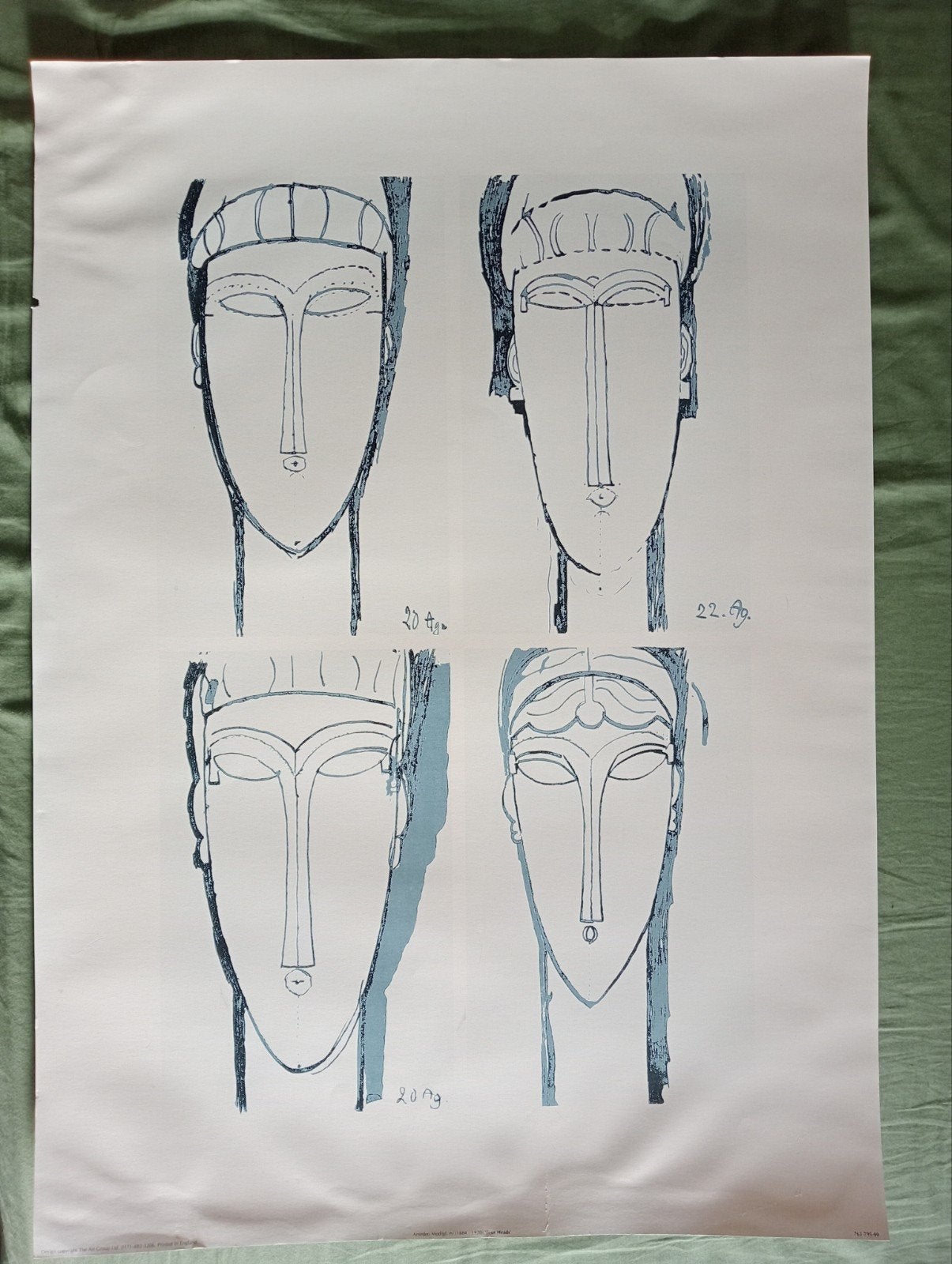 Amadeo Modigliani Four Heads print, Ophalen of Verzenden
