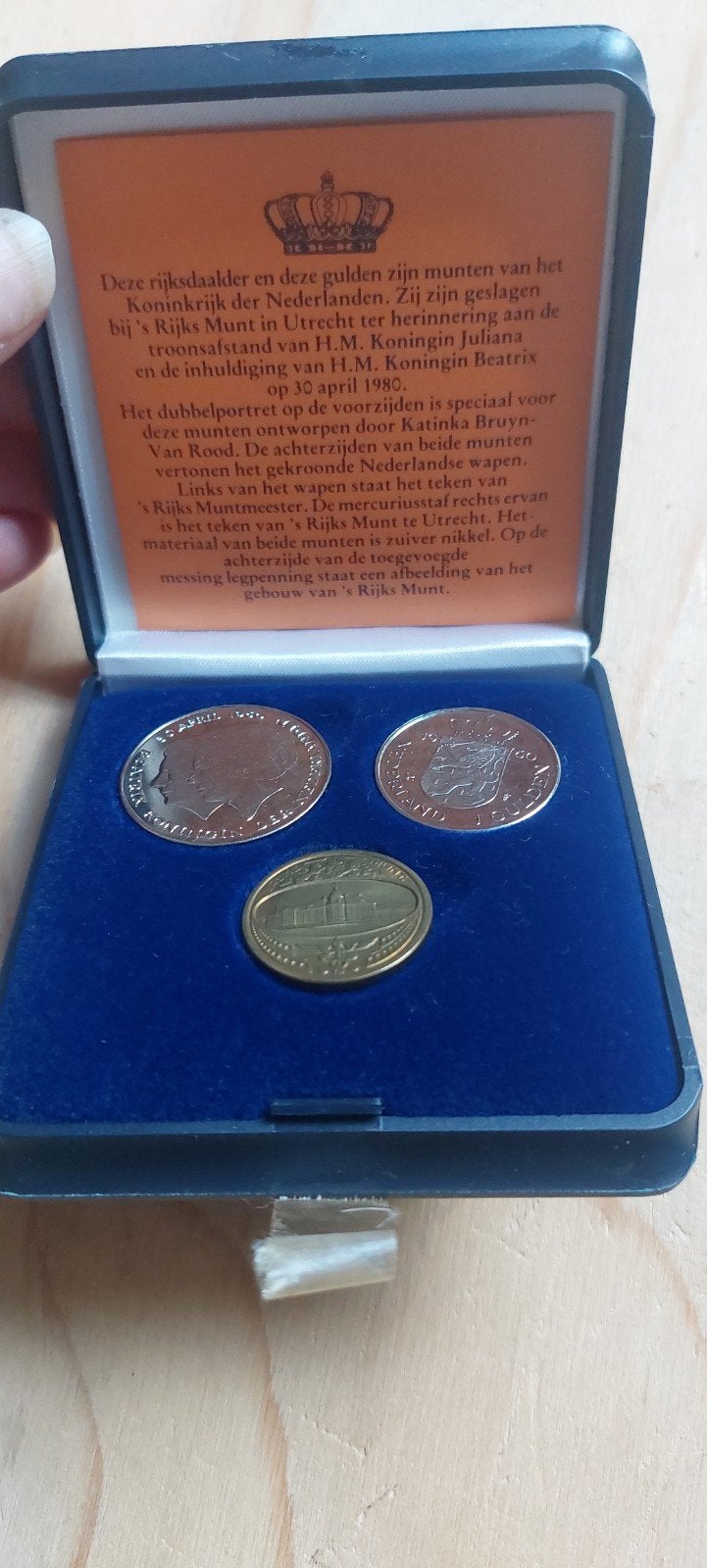 Rijksdaalder en Gulden 1980 inhuldiging Beatrix, Postzegels en Munten, Munten | Nederland, Setje, Koningin Beatrix, Geboorte of Huwelijk
