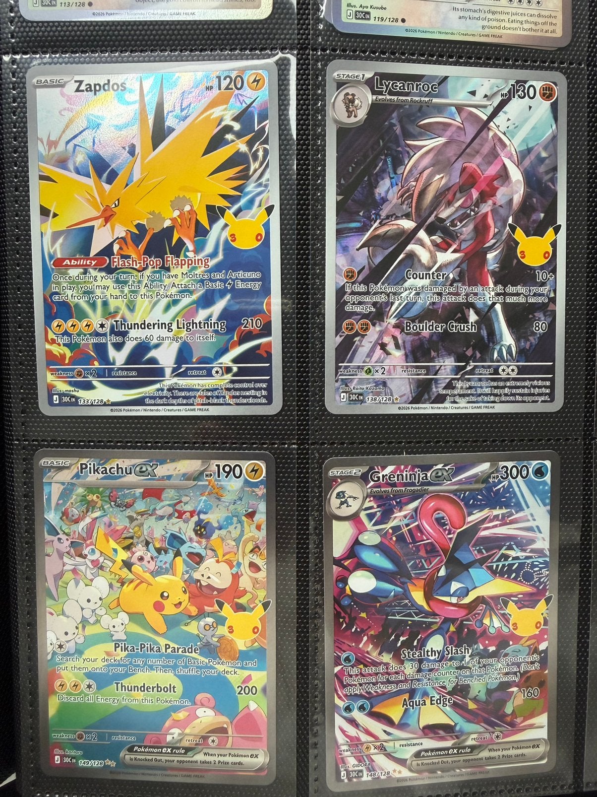 Pokémon verzameling 30th celebration, Ophalen of Verzenden, Zo goed als nieuw, Meerdere kaarten
