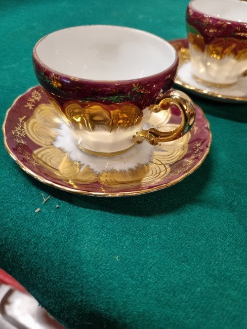Mokka servies met bladgoud compleet, Ophalen of Verzenden, 'T Olde Gre-j, Info@toldegrej.nl, Endepoelstraat 20f Didam