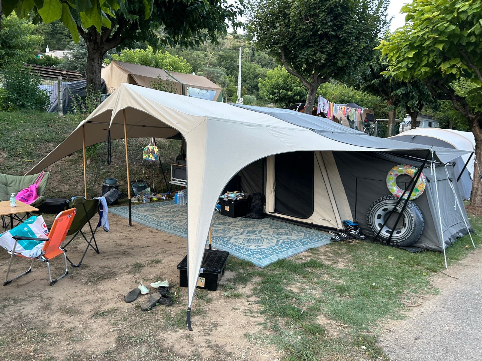 Campooz Lazy Jack Trekking 2023– compleet, incl. Ugly Betty, Caravans en Kamperen, Ophalen, Aanwezig, Campooz, Tot en met 6