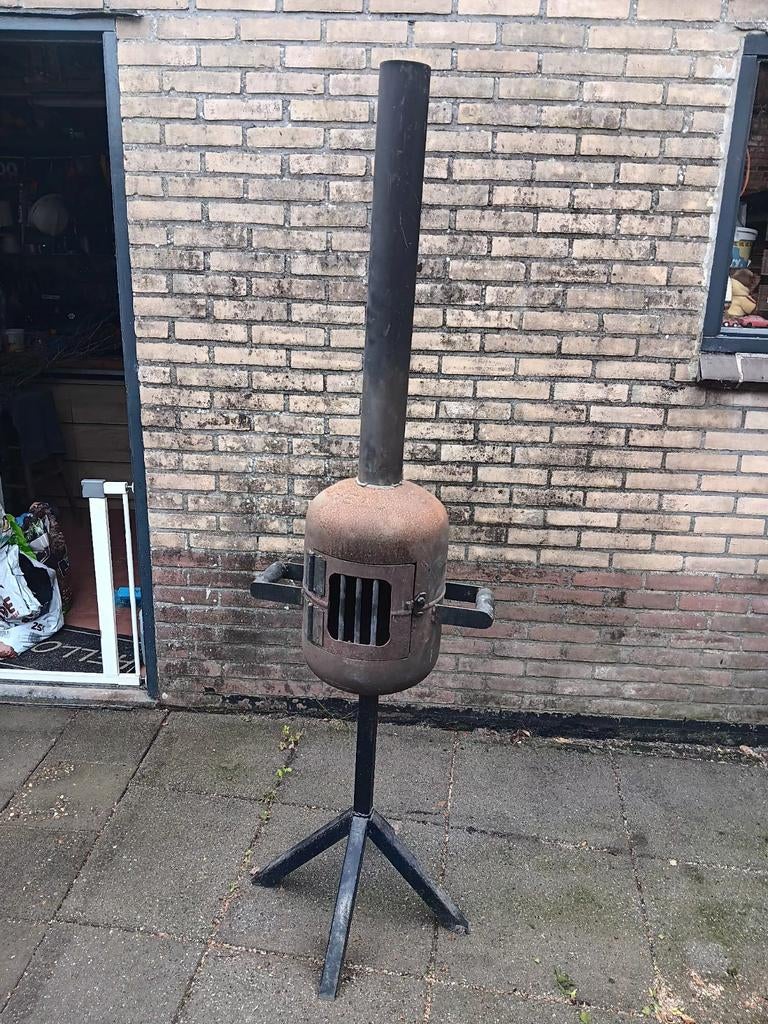 Tuinkachel gemaakt van een gasfles, Ophalen, Gebruikt