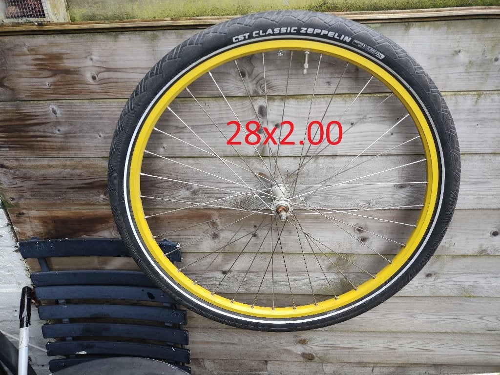 28x2.0 voorwiel met band, 2 zitjes, Gebruikt, 56 cm of meer, Ophalen
