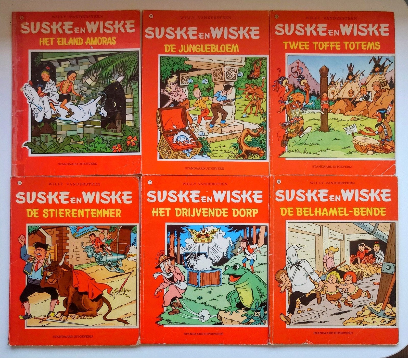 Suske en Wiske strips (1978-1983) nr 68 97 108 132 173 189, Meerdere stripboeken, Ophalen of Verzenden, Gelezen, Willy Vandersteen