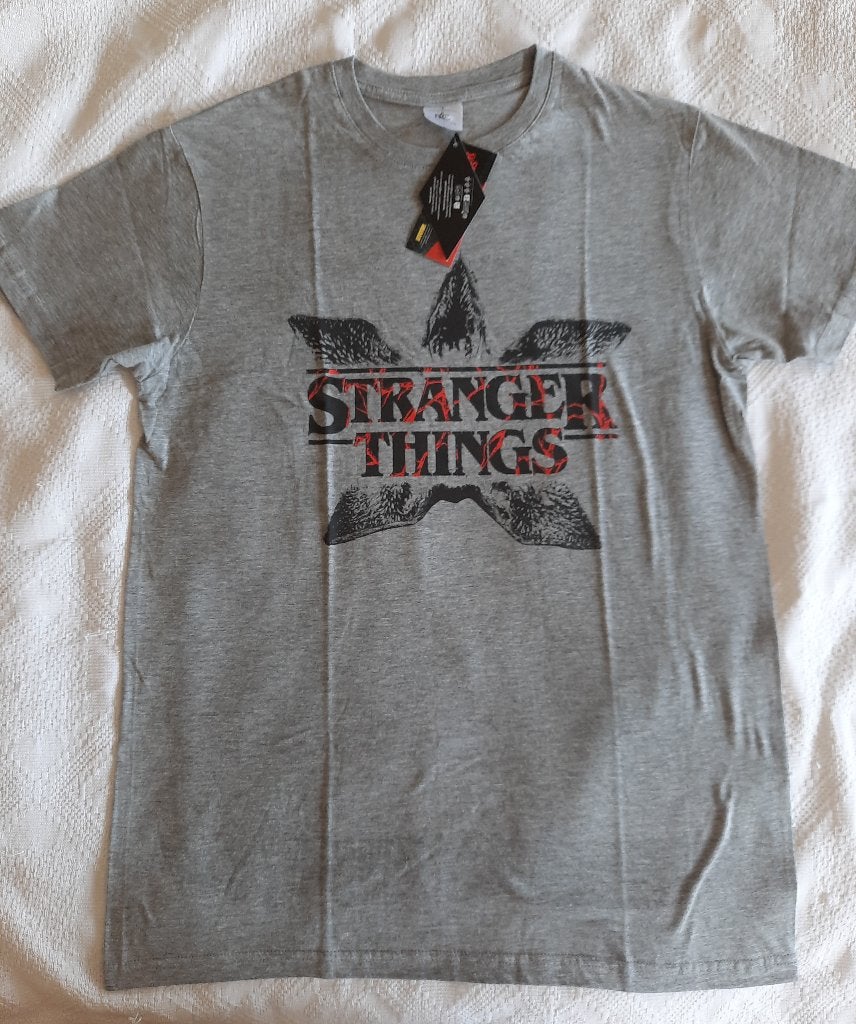 Stranger Things, t-shirt heren maat S, katoen, nieuw, B&C Collection, Nieuw, Ophalen of Verzenden, Grijs