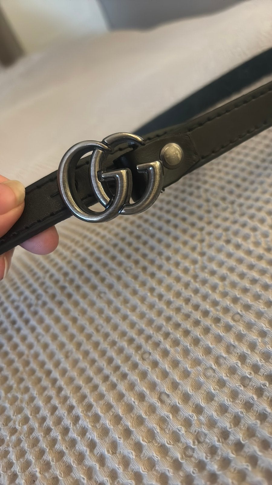 Gucci riem, Ophalen of Verzenden, Zo goed als nieuw, Zwart