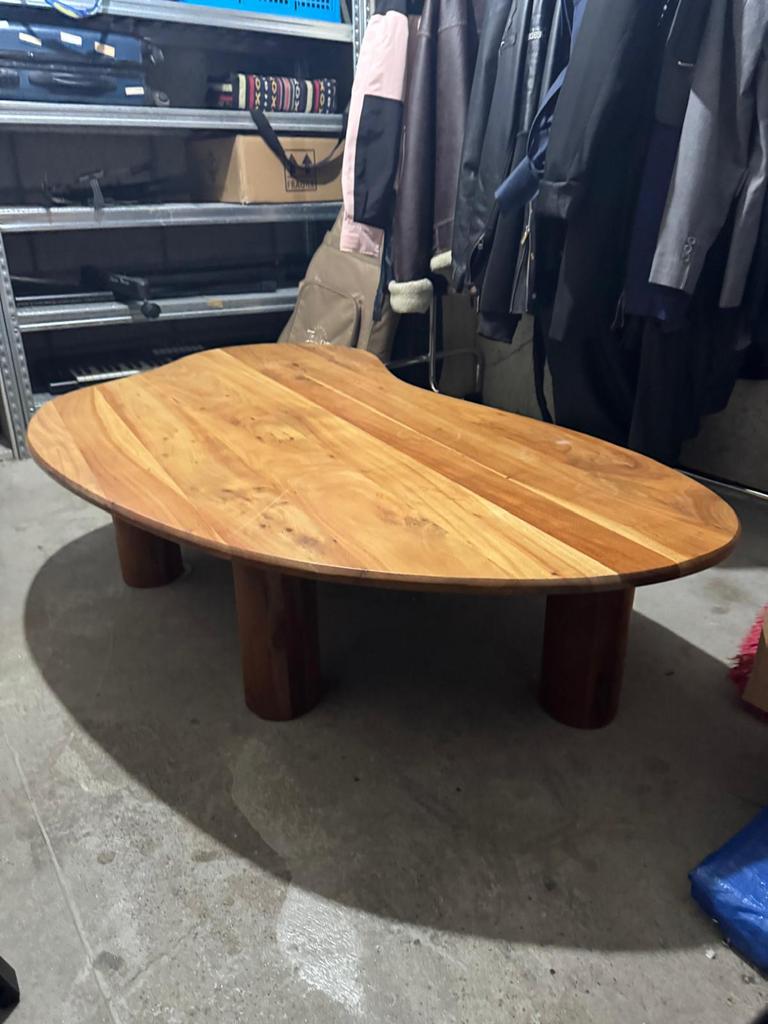 Massief houten salontafel, Ophalen, 100 tot 150 cm, 50 tot 100 cm, Zo goed als nieuw